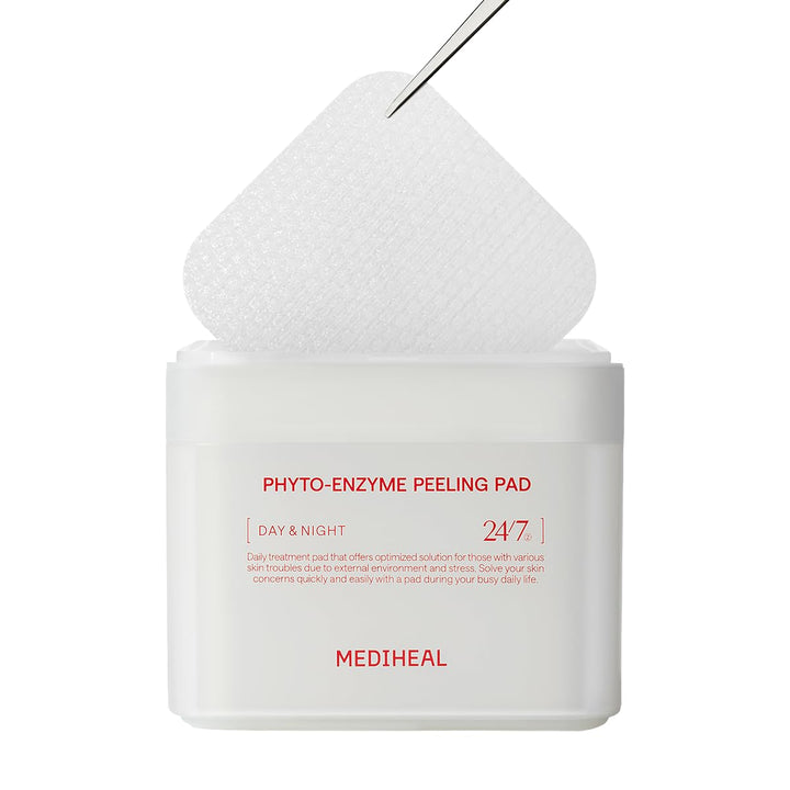 MEDIHEAL Phyto Enzym-Peeling-Pad – Vegane Gesichtserneuerung Gaze-Pads mit LHA & Papaya Enzym – Pore