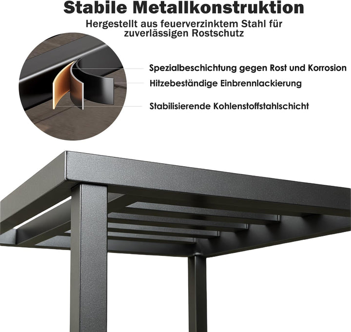 Metall Pflanzenständer 2er-Set, 33cm Schwarz Schwerlast Blumenständer Blumenhocker Pflanzenhocker,Ro