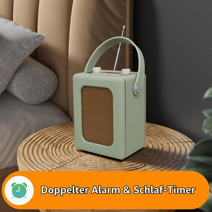 LEMEGA Class Classic DAB+ Retro-Radio,Bluetooth,20 Stunden Akkulaufzeit,EQ | 60 Speicherplätze,Doppe