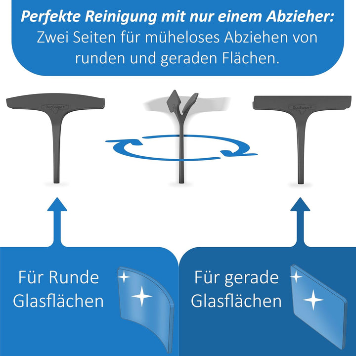 Der Duale Duschabzieher für Rundduschen, Silikon Duschwischer für Dusche, Bad, Fliesen, Spiegel, gla