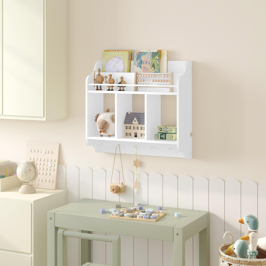 WOLTU Bücherregal Kinder, Wandregal Schweberegal Hängeregal Kinderzimmer, schwebendes Regal für Ster