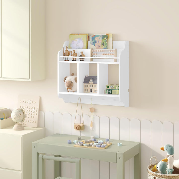 WOLTU Bücherregal Kinder, Wandregal Schweberegal Hängeregal Kinderzimmer, schwebendes Regal für Ster