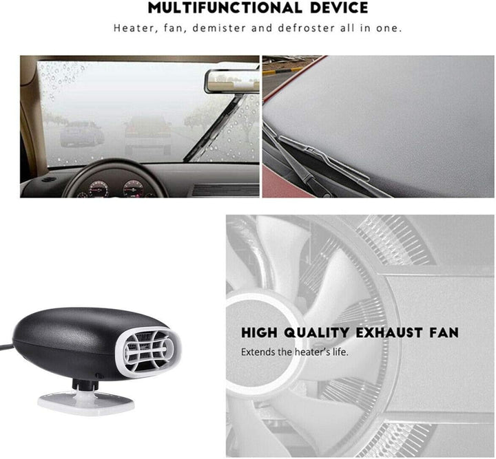 Auto-Heizung 12V 150W Zigarettenanzünder, Riloer 2-In-1 Tragbare Heizlüfter, 360° Drehbare Windschut