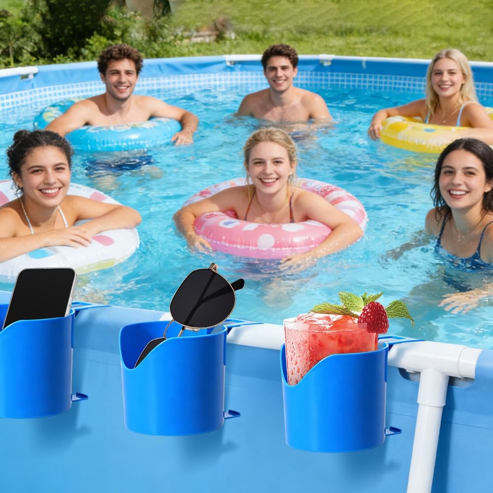 6 Stück Getränkehalter Pool, Pool Getränkehalter Poolrand aus Kunststoff, Getränke Halter-Pool für S