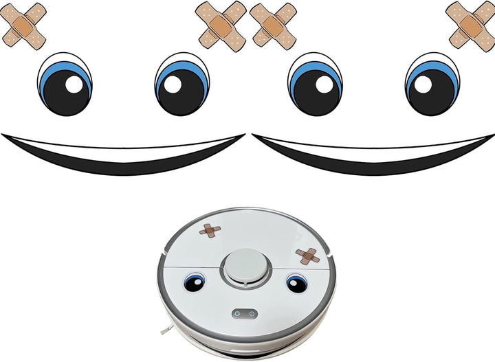 2X Aufkleber Gesicht Augen für Saugroboter Staubroboter Mähroboter Wischroboter Thermomix Staubsauge