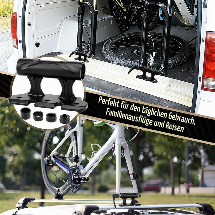Cyleto Fahrrad Gabelhalterung aus Aluminiumlegierung für Auto Dachträger, mit Schnellspanner &amp; Steck