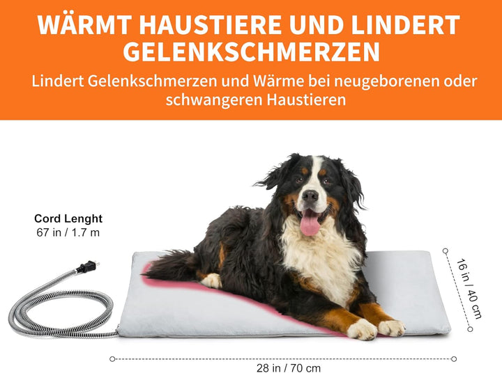 Toozey Outdoor Heizdecke Haustier mit Wasserdicht Abdeckung und Kaubeständigem Kabel, Automatische T