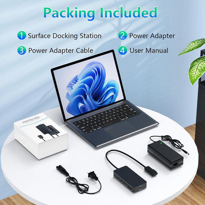Neues Microsoft Surface Dock mit drei Displays, Dual HDMI+VGA mit Netzteil, 12-in-1-Surface-Dockings