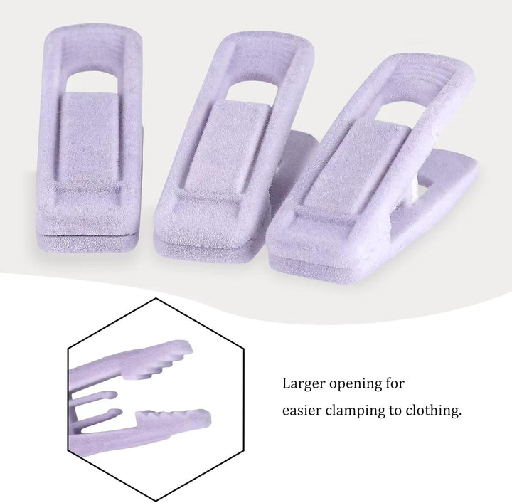 Tinfol Samt-Kleiderbügel-Clips, 24 Stück Hosenbügel, Samt-Clips, Starke beflockte Clips, perfekt für