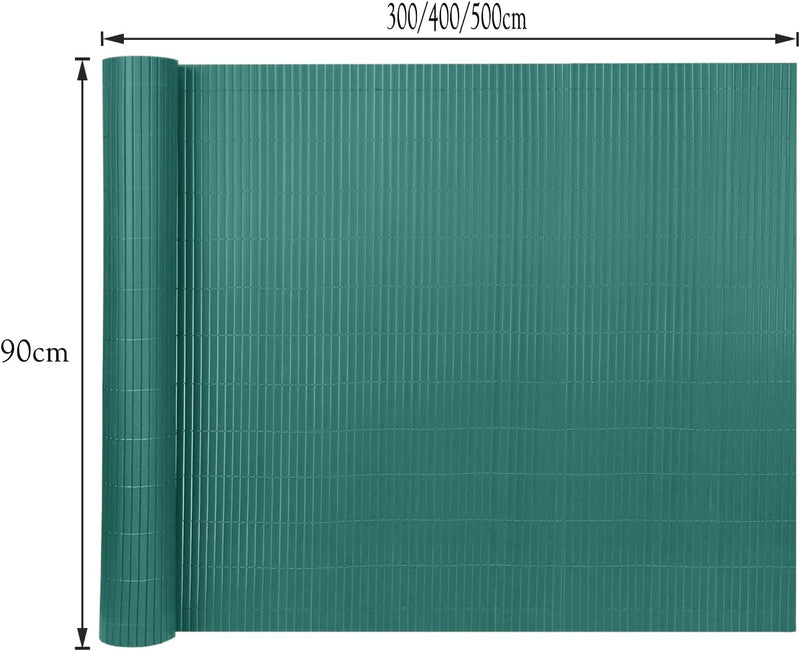 NAIZY PVC Sichtschutzmatte 90x400cm Sichtschutz Garten Sichtschutzzaun Grün Sichtschutzzaun UV-Schut