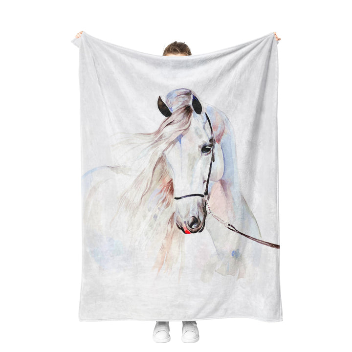 Pferd Kuscheldecke Flanell Decke Fleecedecke Flauschig Weich und Warme,3D Pferd Wohndecke Sofadecke