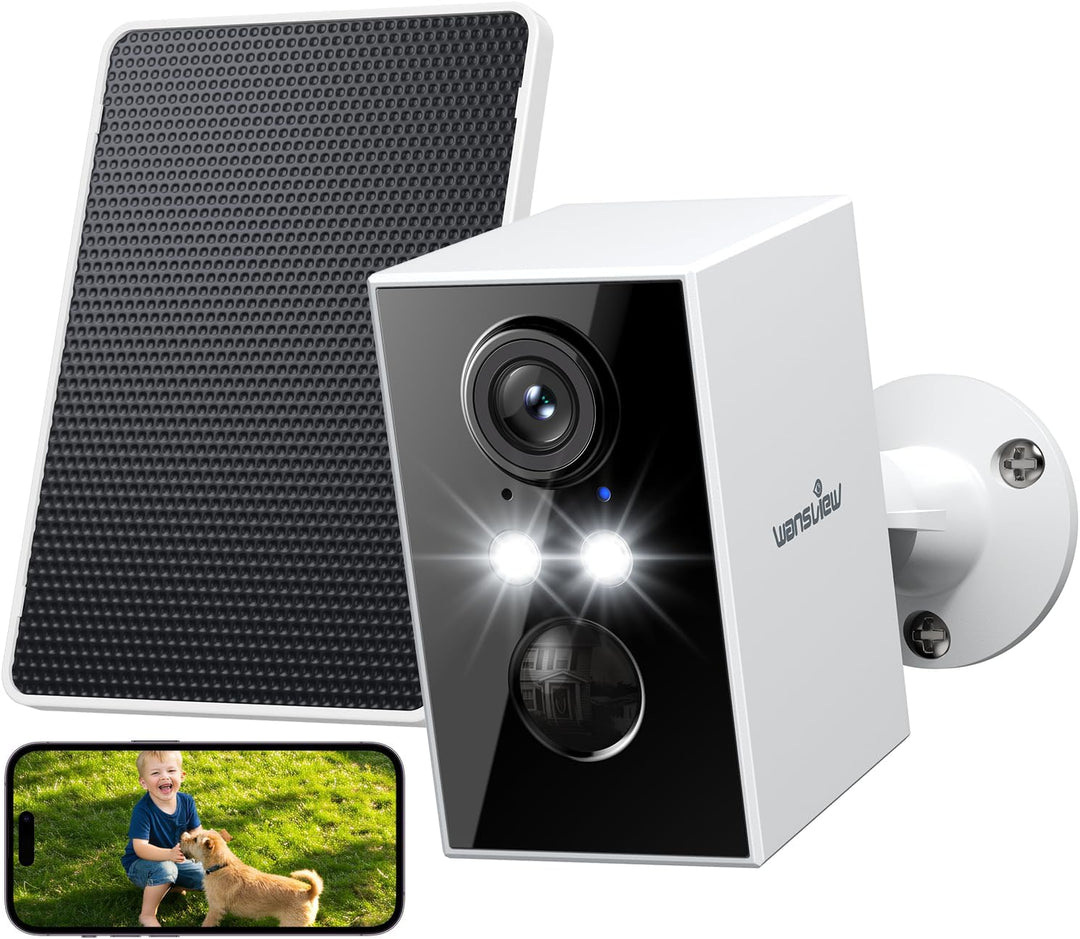 wansview Überwachungskamera Aussen Solar Akku - 2K Kamera Überwachung Aussenkamera WLAN Kabellos Akk
