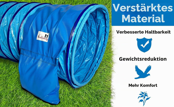 Callieway® Dog Agility Tunnel Profi Hunde Tunnel Agility Gerät (Stützsandsäcke bereits inklusive) (5