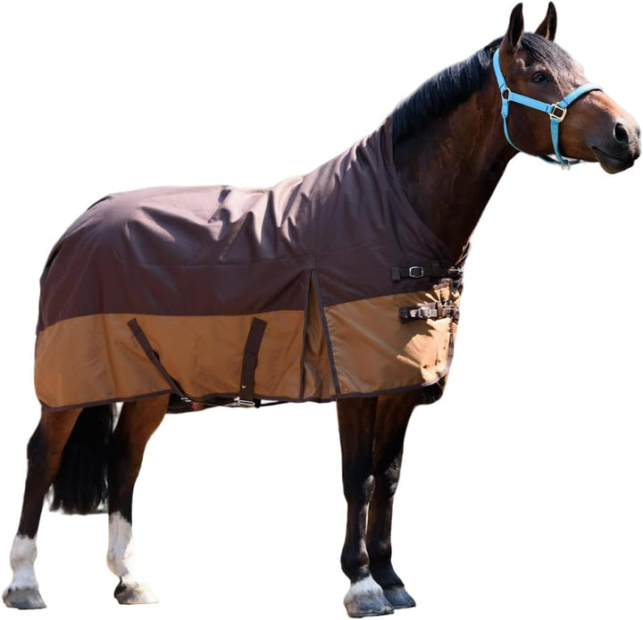 Pferdedecke 1200D High Neck Polarfleece Weidedecke Winterdecke Regendecke Turnout : Fleece Grey/Brow