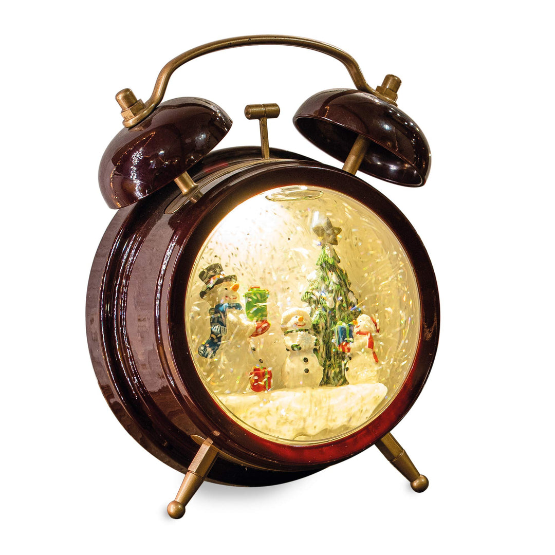 Hellum LED Laterne, Schneekugel Weihnachten mit Motiv Schneemannfamilie, 15x20cm leuchtende Weihnach