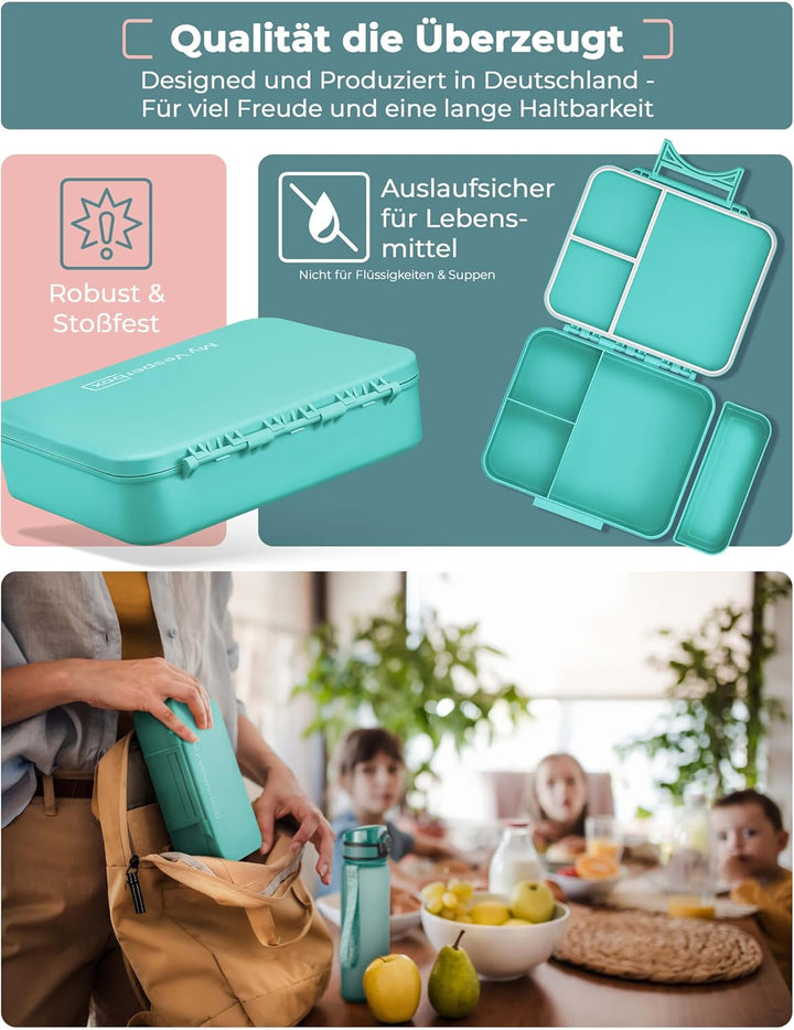 My Vesperbox® Brotdose für Kinder mit Fächern Liv [MADE IN GERMANY] - Lunchbox mit Trennfächern - Be