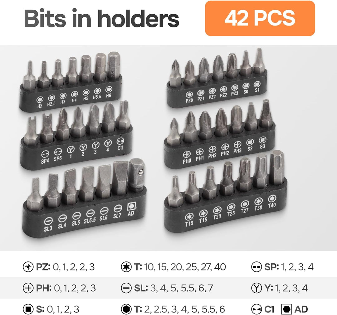 ISMA Multifunktionales Werkzeug-Set, 101-teilig, 1/4 Zoll (0,64 cm), für Heimwerker zu Hause und im