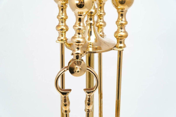 Ofenbesteck Kaminbesteck 5 teilig Gold Messing Massiv Höhe :73 cm Kaminzubehör Antik Stil Barock Jug