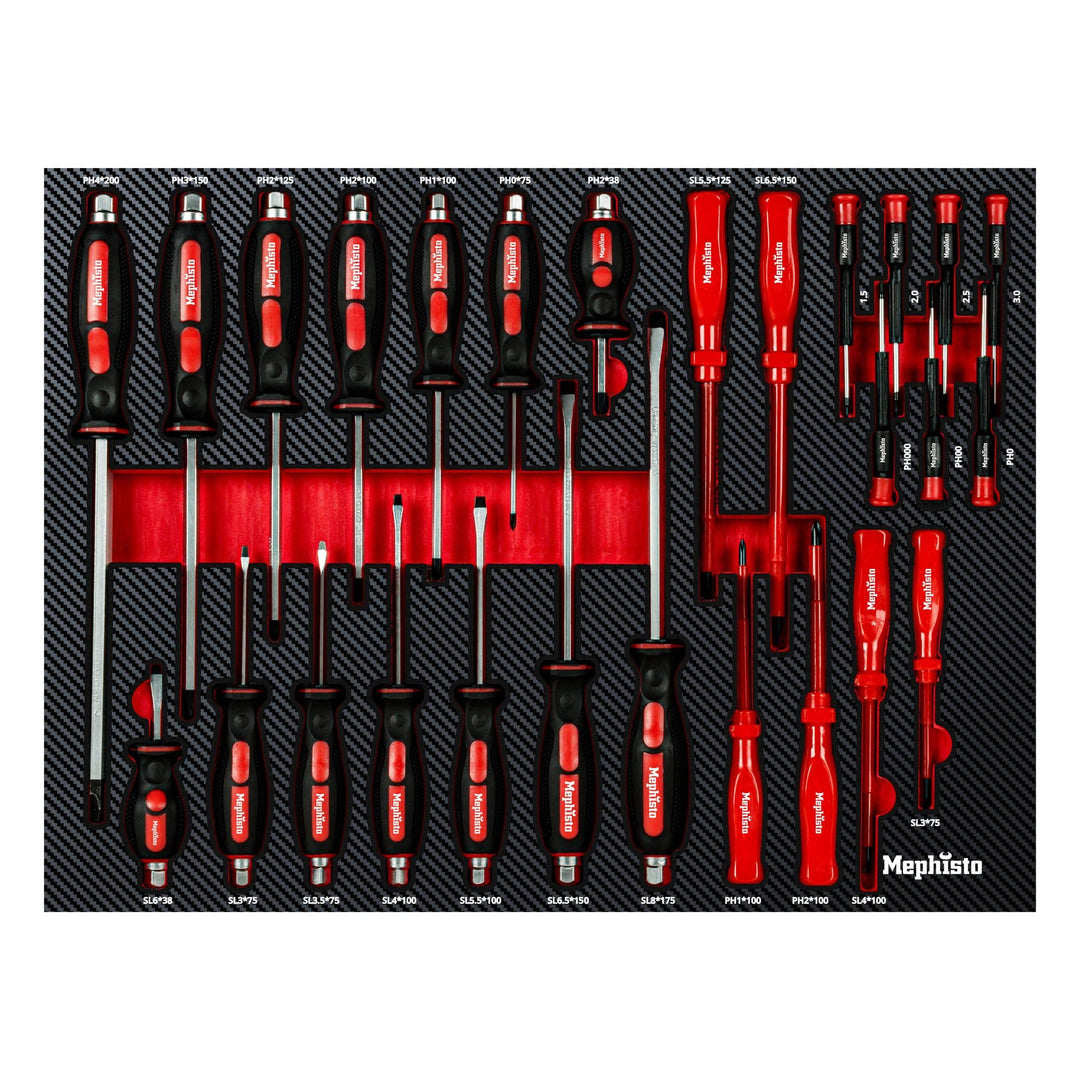 Mephisto Werkzeugeinlage Pro Line Schraubendrehersatz Set Schraubendreher Set, Schraubendreher Set