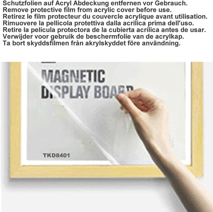 TUKA [4er] A3 Wechselrahmen Holz Natur mit Magnetverschluss, Acryl Info-Rahmen Plakatrahmen Posterra