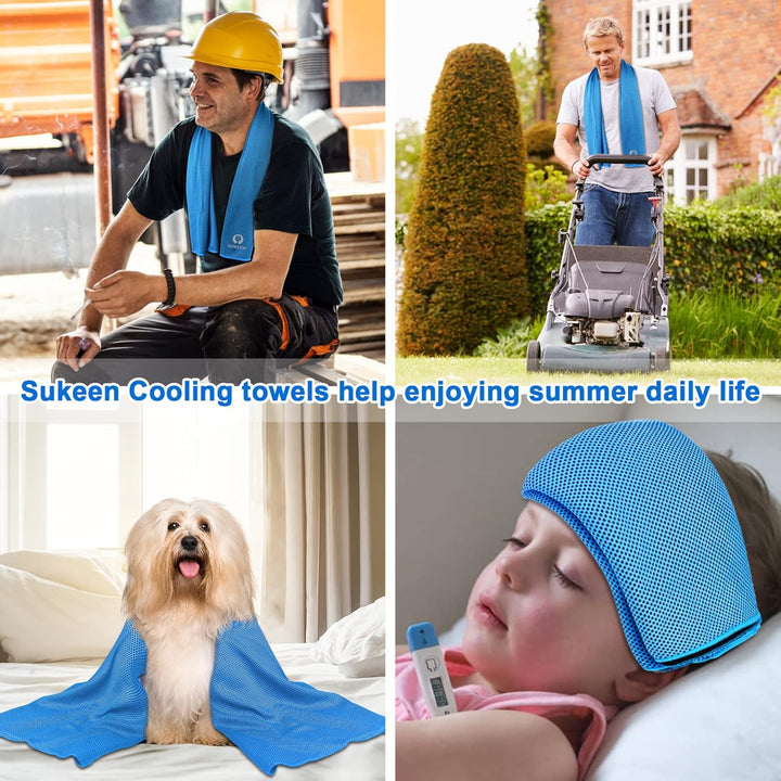 Sukeen Kühlendes Handtuch, 4er Set Kühlhandtuch Cool Towel, Gym Handtuch, Eishandtuch Kühltuch Hals,