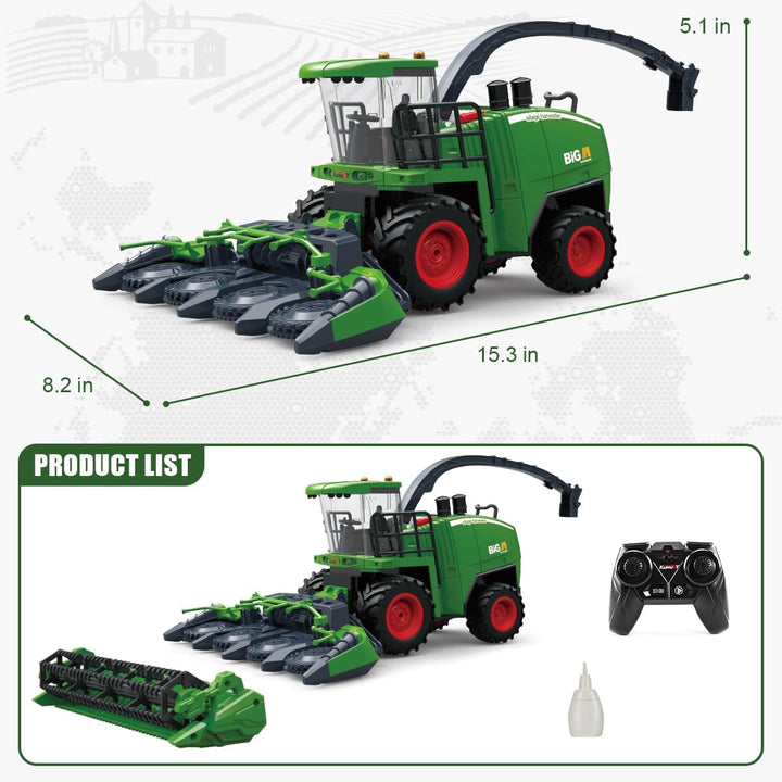 fisca Ferngesteuerter Mähdrescher, RC Bauernhof Harvester Traktor, 2,4-GHz Erntetraktor Bauernhof Fa