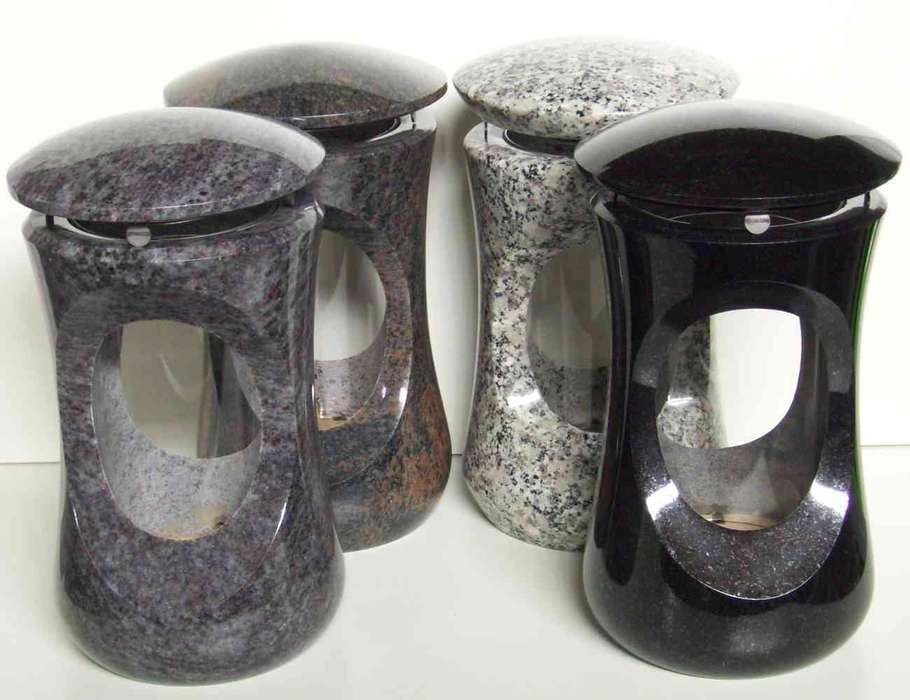 designgrab Grablampe Design-Medium Aurora Granit – 26 cm hoch, Ø 15 cm, Handarbeit, wetterfest, Auro