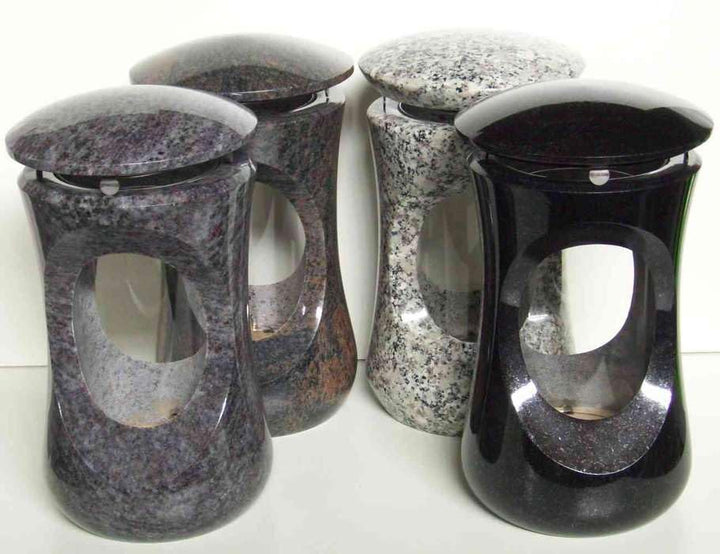 designgrab Grablampe Design-Medium Aurora Granit – 26 cm hoch, Ø 15 cm, Handarbeit, wetterfest, Auro