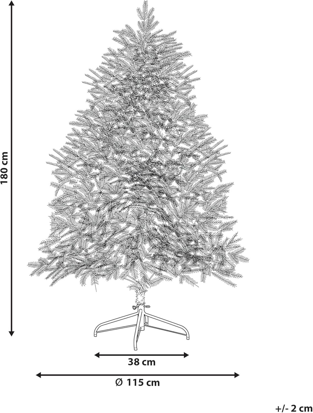 Künstlicher Weihnachtsbaum grün/weiss 180 cm mit Kunstschnee bedeckt Brisco