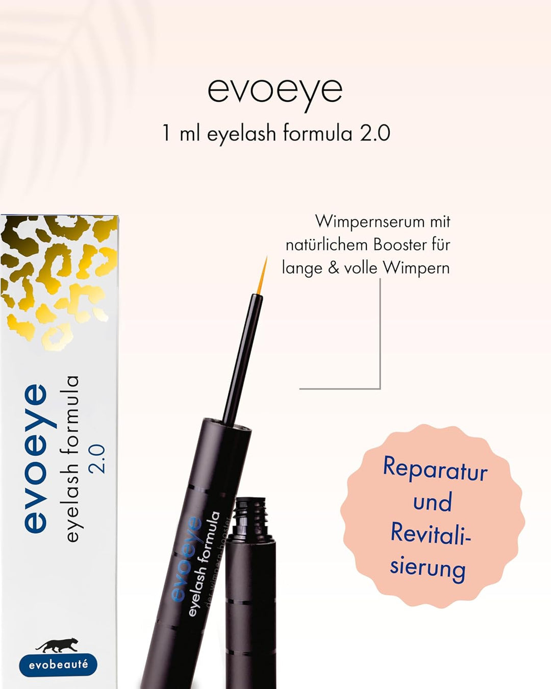 EVOBEAUTÉ evoeye Eyelash Formula 2.0 1 ml I Wimpernserum mit natürlichem Booster für lange & volle W