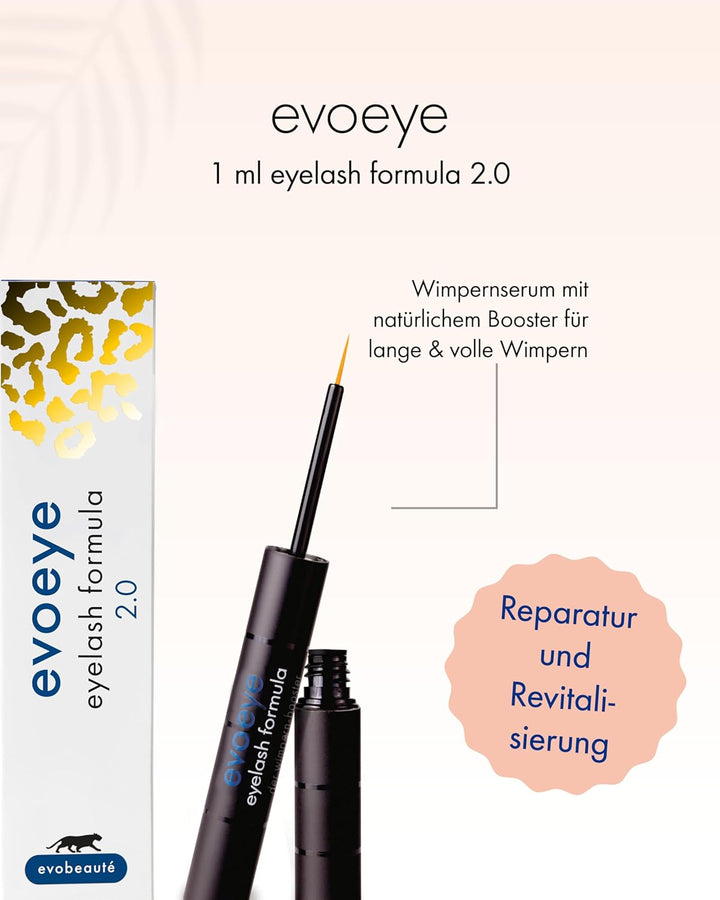 EVOBEAUTÉ evoeye Eyelash Formula 2.0 1 ml I Wimpernserum mit natürlichem Booster für lange & volle W