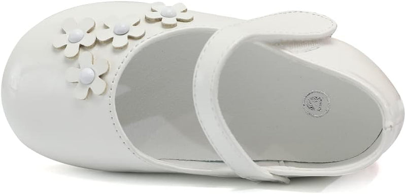 DADAWEN Mädchen Mary Jane Halbschuhe Prinzessin Ballerinas 21 EU Weiss, 21 EU Weiss