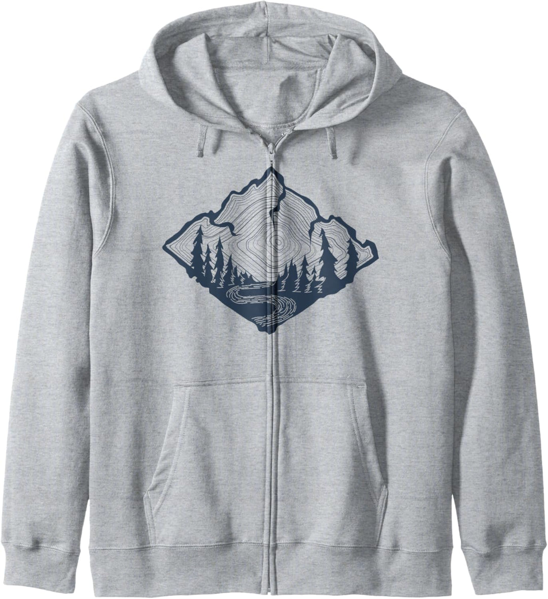 Mountain Tree Stump Line Art Kapuzenjacke