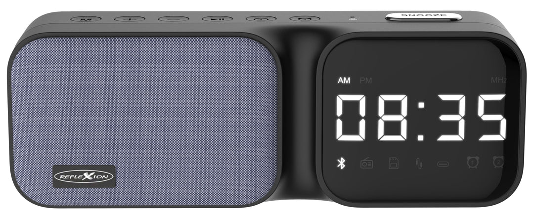 REFLEXION CLR24BT Uhrenradio mit Bluetooth, Radio, Micro-SD, AUX-IN, Uhrzeit/Datum, Wecker und Schlu