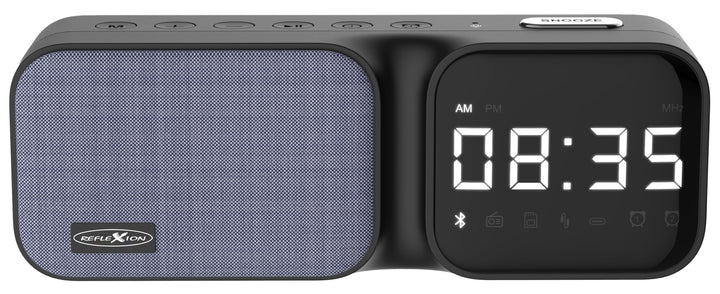REFLEXION CLR24BT Uhrenradio mit Bluetooth, Radio, Micro-SD, AUX-IN, Uhrzeit/Datum, Wecker und Schlu
