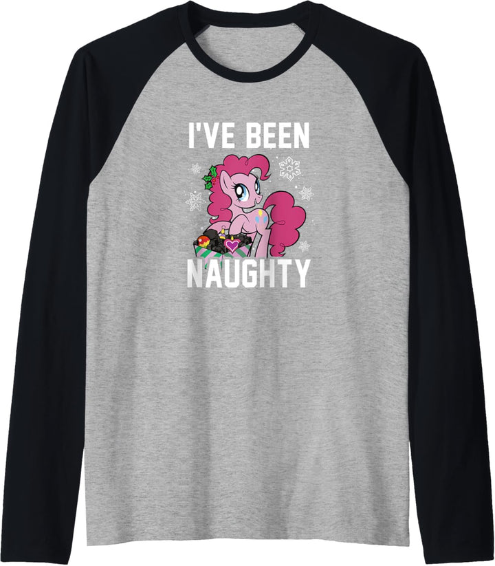 My Little Pony Christmas I've Been Naughty Pinky Pie Logo Raglan