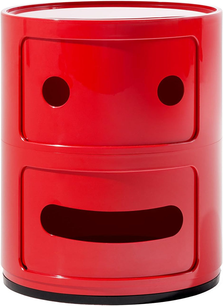 Kartell Componibili Container neutral, Kunststoff, Rot, 32 x 32 x 40 cm 2-fächer Smile Rot Neutral,