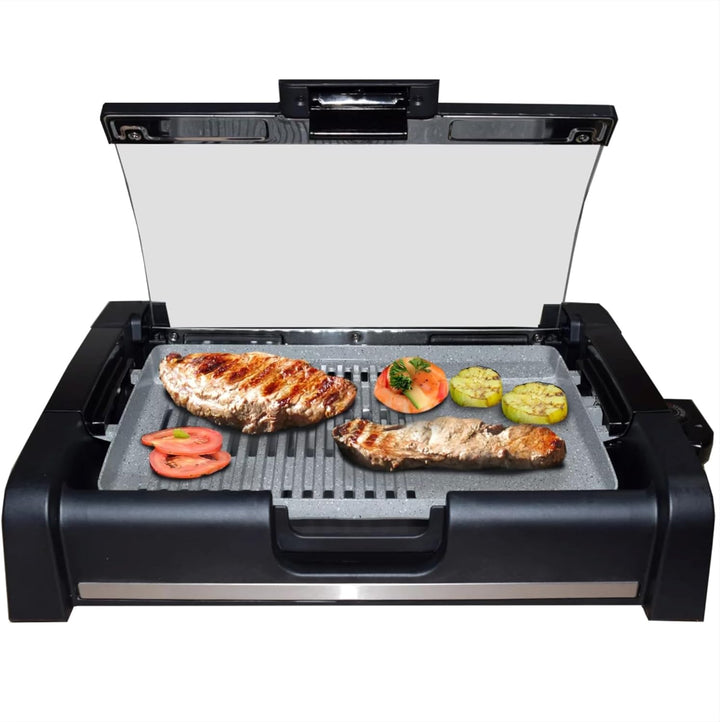 Syntrox Tischgrill Strivasa mit Keramik Grillplatte, Elektrogrill 2200 Watt, Kontaktgrill, elektrisc