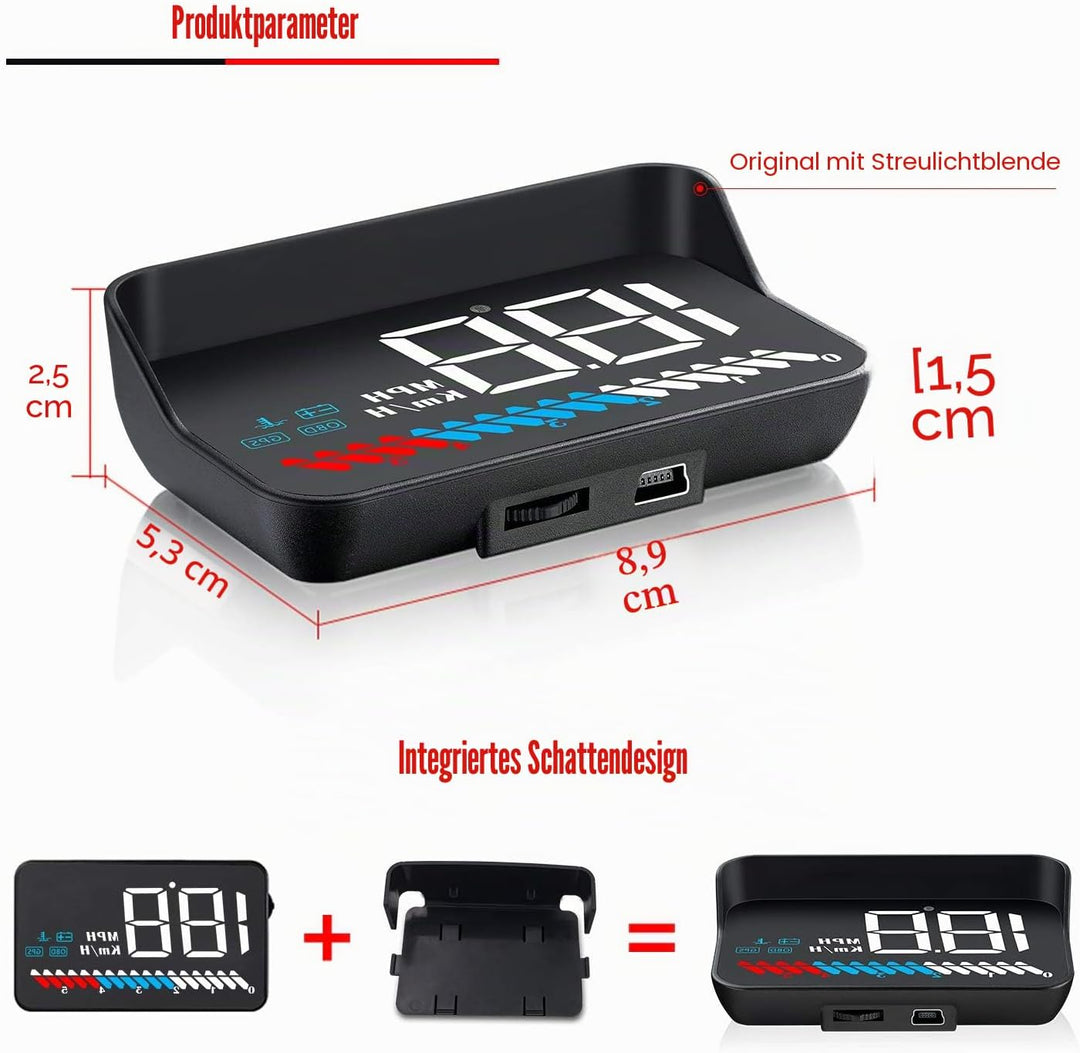 Head up display car HUD display OBD2 &amp; HUD display GPS, iKiKin 3.5 inch / 8.9 cm head up display, sp