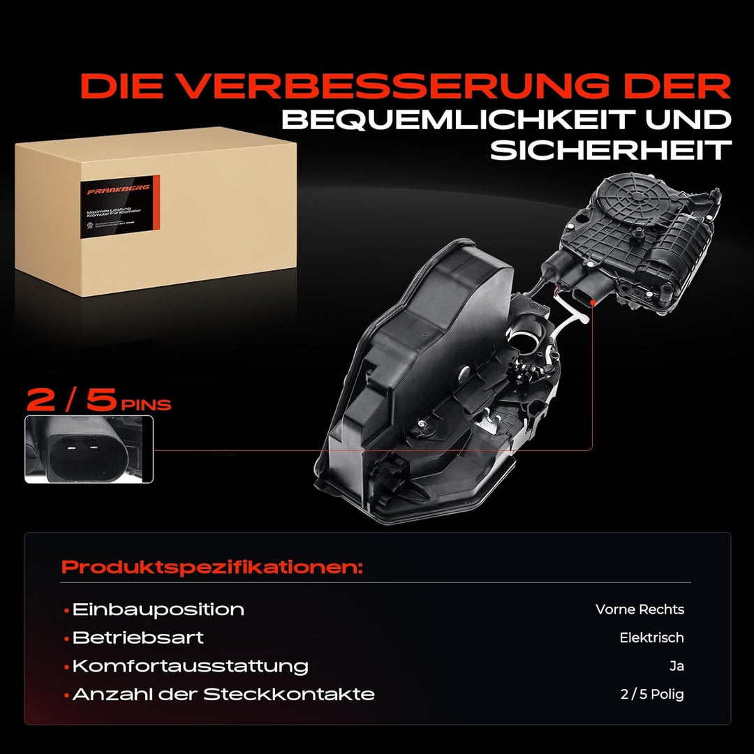 Frankberg Türschloss Stellmotor Vorne Rechts 2-Polig + 5-Polig Kompatibel mit X5 E70 SUV 2006-2013 X