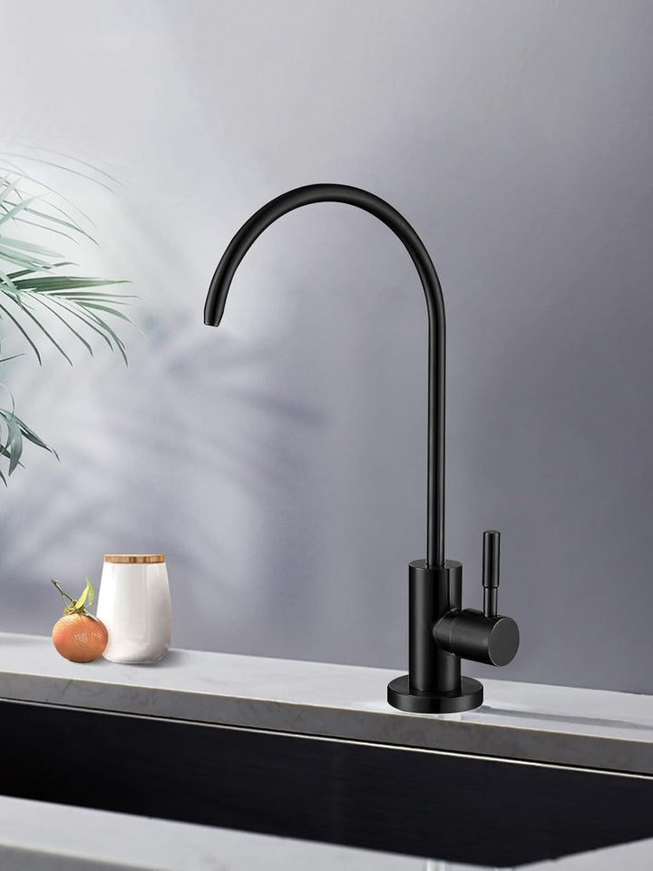 Trinkwasserhahn, mattschwarz, bleifreier Wasserfilter-Wasserhahn, Umkehrosmose-Wasserhahn für Küche,
