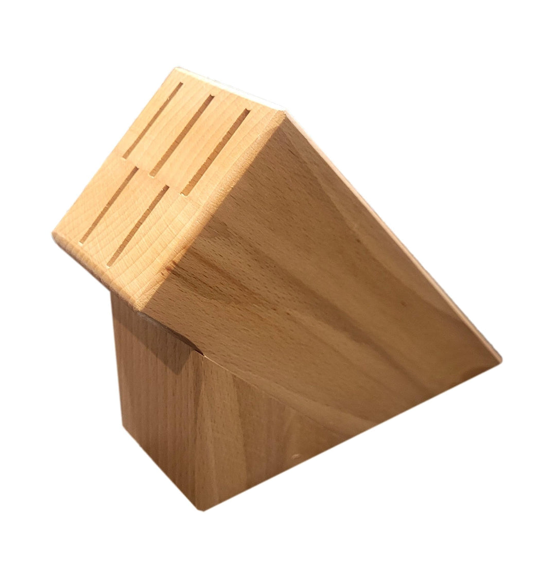 Wooden World - Küchenmesserblock aus Holz für 5 Klingen – Natürlicher, ökologischer Organizer für Me