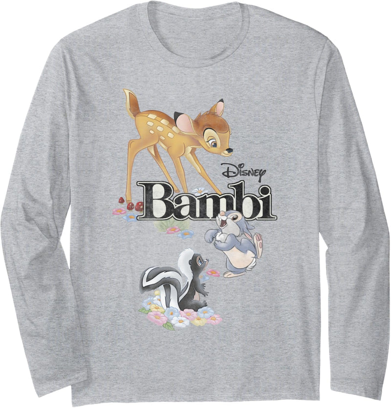 Disney Bambi Classic Title Logo Langarmshirt