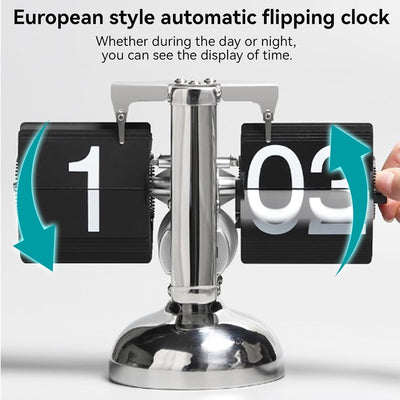 Tyenaza Flip-Schreibtischuhr, Digitale Flip-Down-Uhr, Retro-Minimalist-Einfuss-mechanische Auto-Flip