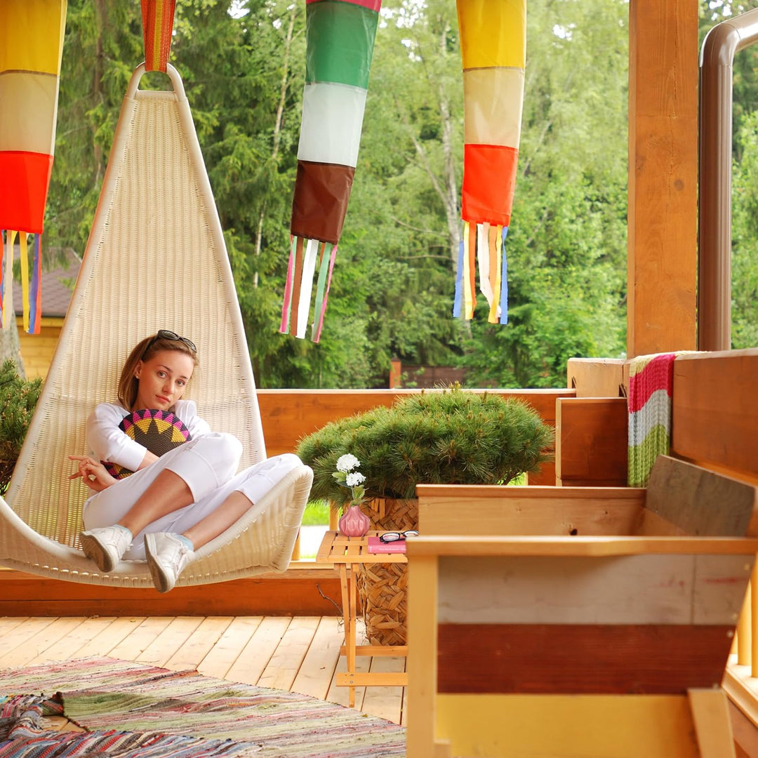 Relaxdays Klapptisch aus Holz, für Wohnzimmer, Balkon & Terrasse, tragbar, stabil, Beistelltisch HBT