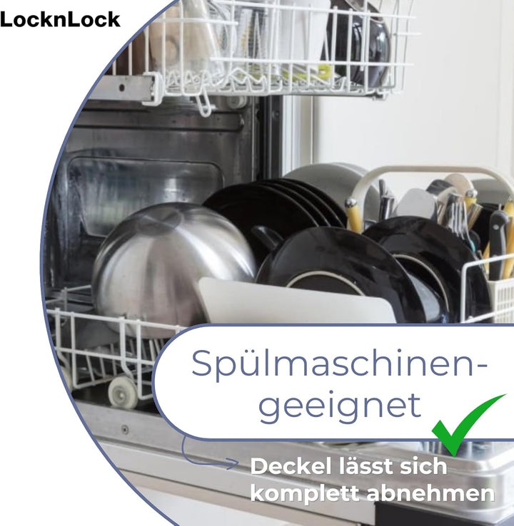 LocknLock PP Classic Küchen Caddy mit Klappdeckel | 5L | 25,7 x 15,7 x 19,1 cm | Vorratsdose Schüttd