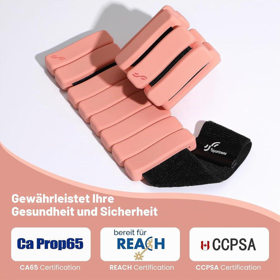 Sportneer tragbare Gewichtsmanschetten – 2er-Set (Jeweils 1 kg) für Damen und Herren, modisches knöc