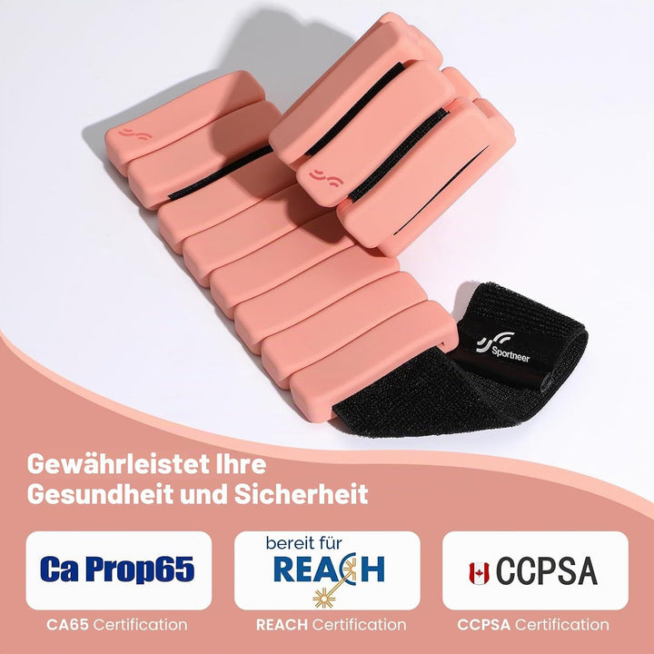 Sportneer tragbare Gewichtsmanschetten – 2er-Set (Jeweils 1 kg) für Damen und Herren, modisches knöc