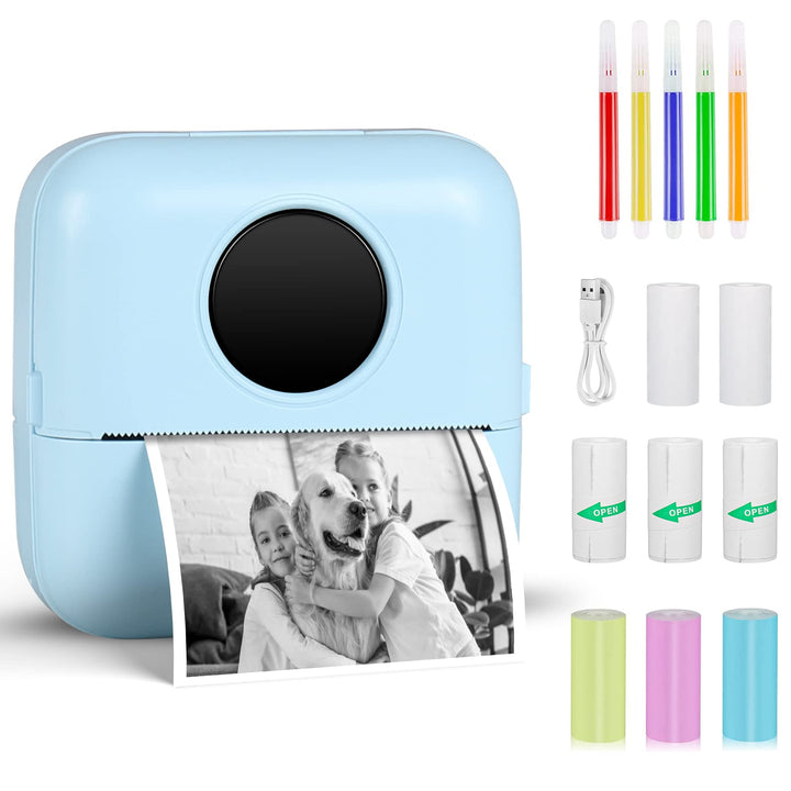 GuKKK Mini Drucker, Mobiler Fotodrucker, Tragbarer , Wireless Thermodrucker, Smartphone Bluetooth ,