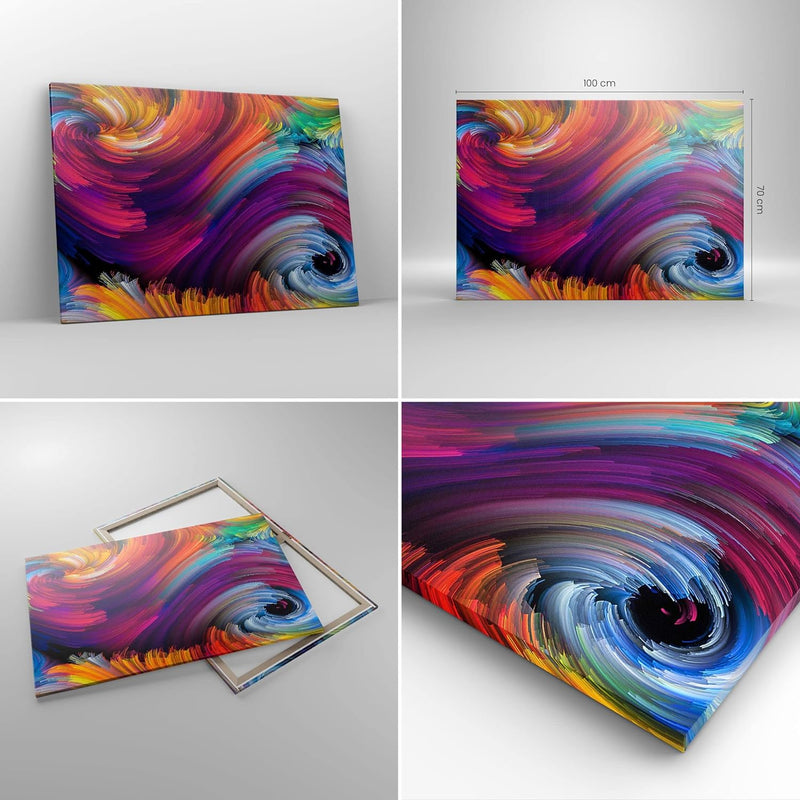 Bilder auf Leinwand 100x70cm Leinwandbild mit Rahmen Abstraktion modern Gross Wanddeko Bild Schlafzi